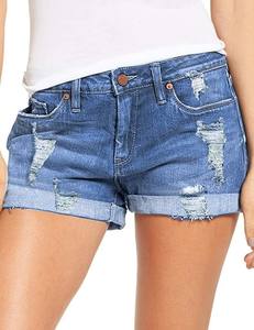 Jeans bleus de qualité supérieure, vente en gros de shorts en denim serrés, jeans en denim personnalisés, shorts en denim noirs décontractés de qualité supérieure pour femmes - Product Image 5