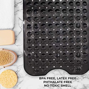 100X40CM Extra <strong>Long</strong> PVC Bathtub <strong>Mat</strong> with Suction Cups Drain Holes Non-Slip <strong>Bath</strong> <strong>Mats</strong> for Bathroom Bathtubs Safety Shower <strong>Mats</strong> - Product Image 5