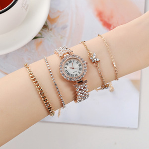 Reloj y pulsera informales sofisticados para mujer, lujoso reloj de cuarzo con diamantes y pulsera de cadena delicada para el día a día - Product Image 3