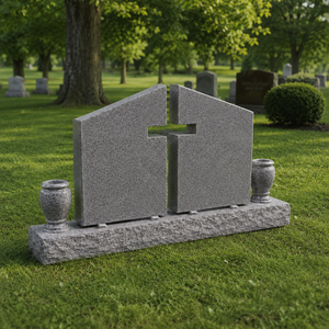 Stèle funéraire moderne en granit au design minimaliste pour cimetière - Product Image 5
