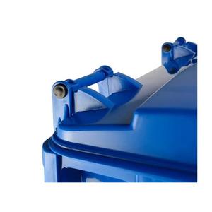 Outdoor Large Trash Can 660L <b>Square</b> Flip Top Hand Push Waste <b>Bin</b> Blue Color - Product Image 3