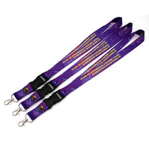 Vente directe d'usine, porte-clés en forme de collier avec logo tissé, mignon et sûr, écologique, design personnalisé, fabriqué en polyester RPET et en soie - Product Image 4