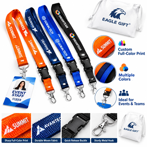 Correa de Cuello Personalizada de Poliéster con Porta Identificación y Gancho Giratorio de Metal para Personal de Oficina, Eventos, Promociones, Venta al Por Mayor - Product Image 5