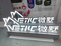 Nouveauté : lettres 3D en acrylique conductrices sans fil avec support, enseigne lumineuse à LED pour l'affichage du logo d'entreprise