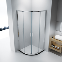 Cabine de douche d'angle à prix imbattable, avec douche à jet direct et porte coulissante, design moderne