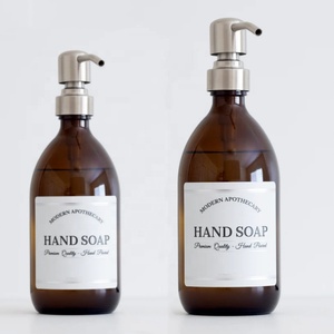 Flacon pulvérisateur à pompe en verre ambré mat <span class=keywords><strong>d</strong></span>'<span class=keywords><strong>apothicaire</strong></span> de 300ml 500ml avec étiquette personnalisée pour cuisine et salle de bain - Product Image 6