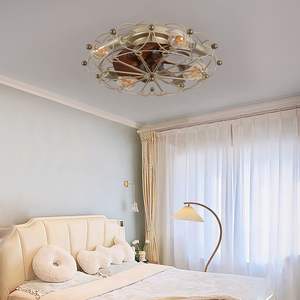 DB Modern Industrial <b>Ceiling</b> <b>Fan</b> <b>With</b> <b>Lights</b> DC Motor 220V <b>Remote</b> <b>Control</b> ABS Material 5 Blades LED <b>Light</b> 32 48 Inches - Product Image 4