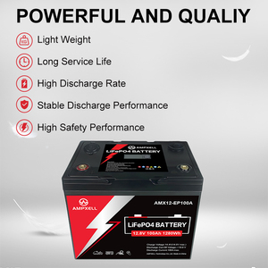 Vente en gros d'usine AMPXELL Batterie au lithium 12V 100Ah 18650 adaptée aux véhicules solaires, aux camping-cars AMX12-1000FE 12V 100Ah - Product Image 1
