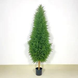 Outdoor UV Artificial Cypress Tree Fake Cedar Pine Plant For Outdoor Indoor Decoration