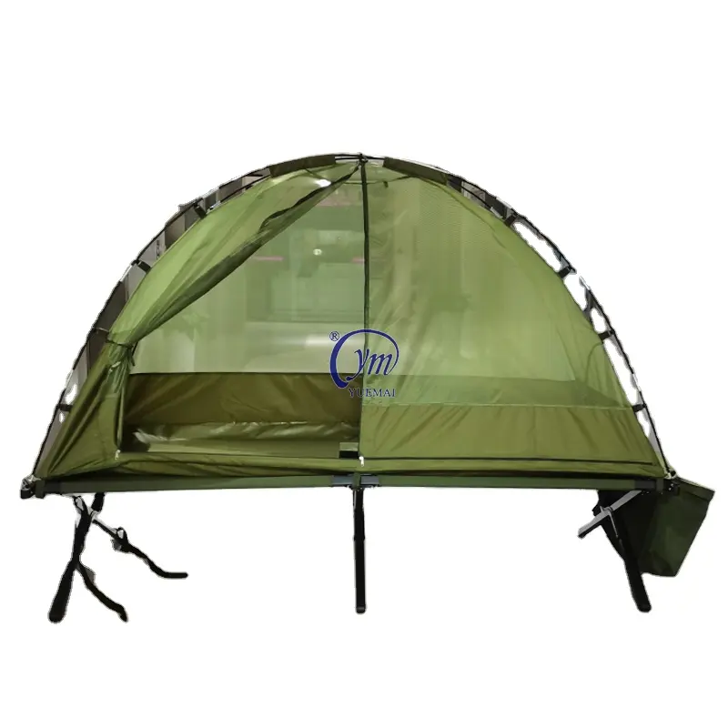 Moustiquaire simple résistante en polyester vert olive pour l'extérieur, légère et stockable Utilisation pour lit de camping