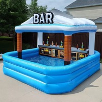 Bar de piscine gonflable avec sièges, pub flottant portable pour événements en plein air, usage commercial, certifié EN14960