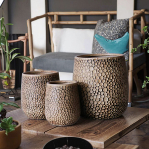 Pots de fleurs <span class=keywords><strong>en</strong></span> argile fibreuse multicolores les plus vendus, jardinières d'extérieur avec trous de drainage, pots écologiques et durables - Product Image 6