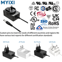 Adaptateur d'alimentation mural MYIXI 24W avec prise DC 12V 2A/2000mA pour bande lumineuse LED néon