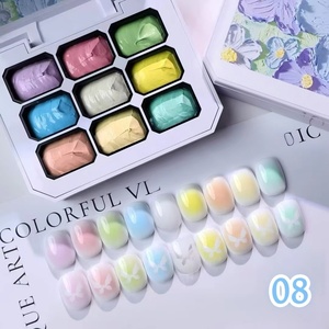 เจลสีทาเล็บ 9 สีชมพูมาการอง เนื้อเจลแน่น สีสดชัด ทาแบบปัตติ้ง ยูวีเจล สำหรับตกแต่งเล็บ - Product Image 1