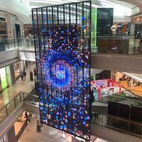 Écran LED transparent à haute luminosité, mur vidéo transparent LED pour fenêtre en verre