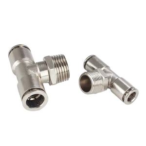 אביזרי אוויר פלסטיק פנאומטיים + משאית פליז לחבר צינור מתאים 3 דרך סוג t לדחוף-in & חוט מחבר צינור אוויר - Product Image 4