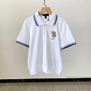 Chemises <span class=keywords><strong>polo</strong></span> pour femmes, style printemps-été, col rabattu, ours brodé, hauts simples à manches courtes pour l'été - Product Image 3