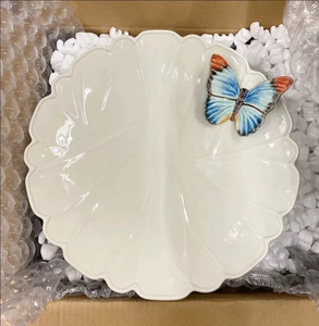 Peralatan makan keramik Seni Saint Mo piring kue kupu-kupu Amerika restoran Portugal Porcelain porselen - Product Image 3