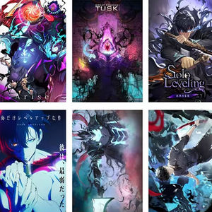 8 pièces/ensemble 42*29CM dessin animé chaud <span class=keywords><strong>Solo</strong></span> nivellement Sung Jin Woo affiches décoration murale Anime affiche jouets - Product Image 1