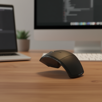 Myrva Mouse Optik Nirkabel Vertikal Dengan Penerima USB Dan Kabel Tipe C Ergonomis Untuk Tangan Kanan 3 Tombol Bertenaga Baterai