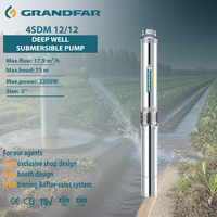 submersible 2hp Pompe À Eau profonde Submersible en acier Inoxydable pompe 1 HP moteur électrique 1 Pouces pompe De Forage 220V