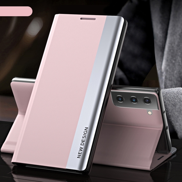 Favourite for Samsung Galaxy S23 5G Side Electroplated Adsorption Leather Phone Case