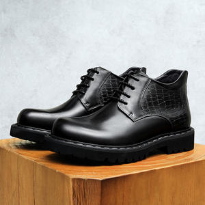 Bottes de Travail pour Hommes Printemps-Automne en Cuir Véritable avec Motif Léopard en Relief, Semelle en Caoutchouc Imperméable - Product Image 6