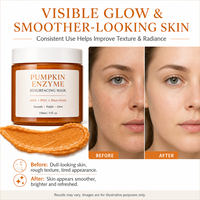 Crème exfoliante pour le visage à l'enzyme de citrouille, masque resurfaçant avec AHA PHA pour éclaircir et hydrater la peau
