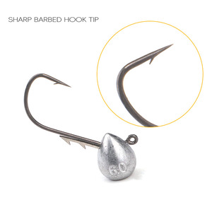 5 pièces/sac crochet de tête de gabarit 2.5g/3.5g/4.5g/6g crochet barbelé <span class=keywords><strong>truite</strong></span> <span class=keywords><strong>ver</strong></span> souple leurre gabarit crochet de pêche - Product Image 2
