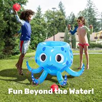 Buntes PVC-Oktopus-Pool-Basketball-Ringwurfspiel-Set mit Kinder-Schwimmhilfen, -Schlauchbooten und -Kissen