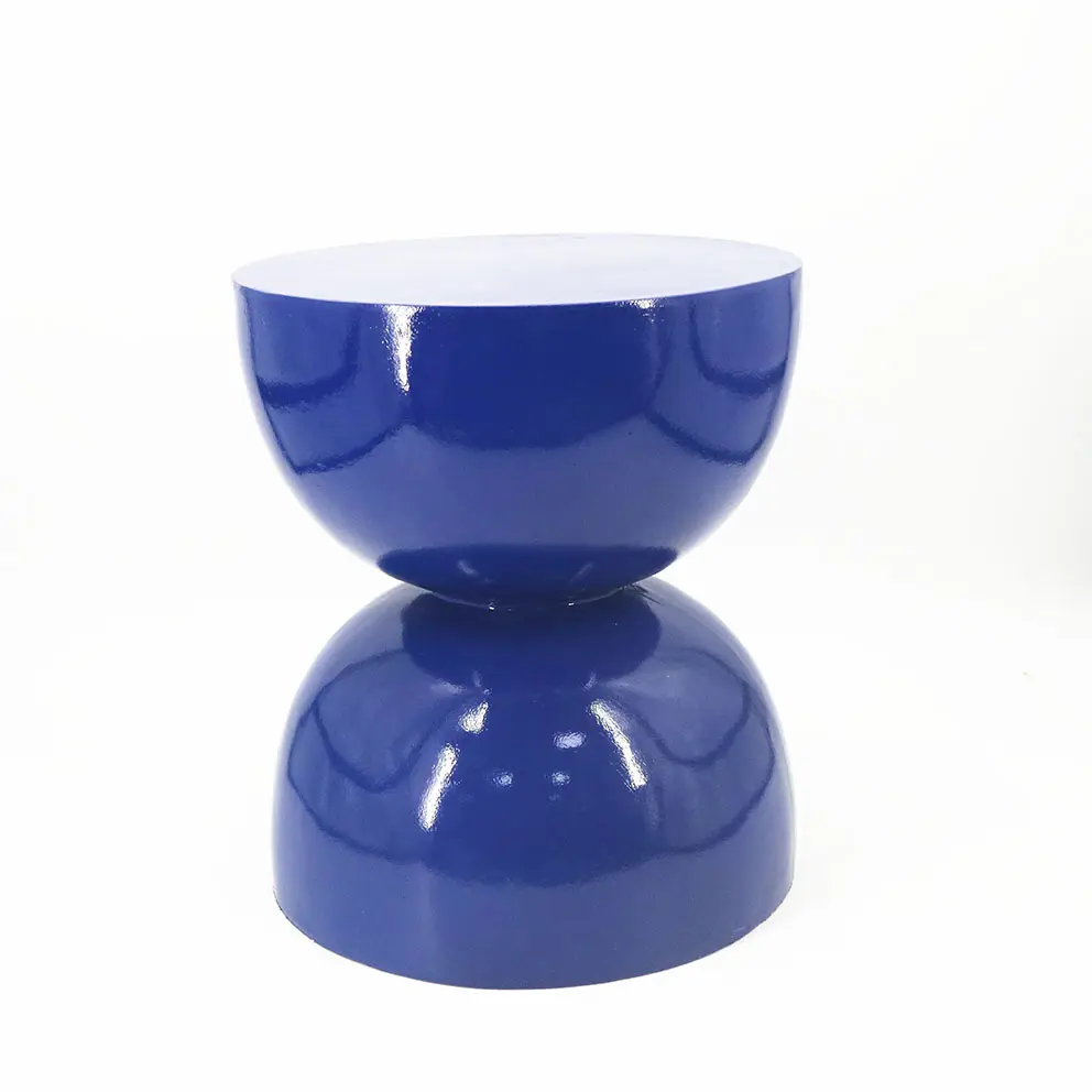 Patio Side Table Small Stone Faux Planter Stand Coffee Table Outdoor Blue Stool End Table