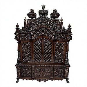 Mandir de Pooja de Gran Tamaño Estilo Shree Jagannath Puri, Mandir de Pooja Hindú de Madera de Teca Más Vendido, Mandir de Pooja de Madera Tallado a Mano - Product Image 3