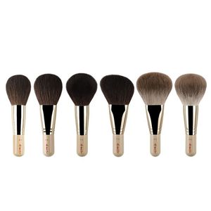 Juego de brochas de maquillaje Eihodo, pelo natural de animales, mango de madera, forma redonda, para colorete, polvos, iluminador y difuminado de ojos - Product Image 5