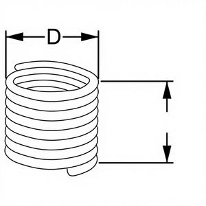 Insert fileté métrique à droite en acier inoxydable FERVI, filetage grossier, H=2.5XD, pour outils de coupe et réparation de filetages - Product Image 1