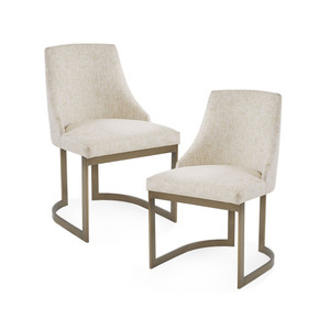 Chaises de salle à manger modernes avec dossier doré antique et pieds en forme de traîneau, style contemporain moderne pour cuisine - Product Image 2