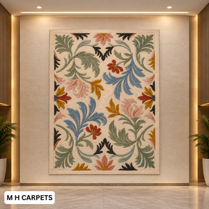 Tapis moderne en laine tufté à la main, motif floral personnalisé, tapis à poils longs pour salon, hôtel, décoration intérieure - Product Image 5