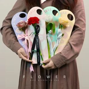Cesta de <span class=keywords><strong>Arreglos</strong></span> Florales DIY de Alta Gama, Tarjeta de <span class=keywords><strong>Flores</strong></span> 520 para el Día de la Madre, Bolsa de Papel para Café y <span class=keywords><strong>Flores</strong></span>, Empaquetado Fresco - Product Image 2