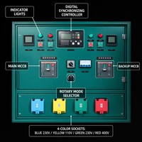 Panneau solaire Haowei HWTQ-400 Grid-Tie 200A-400A IP54 en acier Al-Zn, pulvérisation électrostatique, pour extérieur, synchronisation énergétique des bâtiments commerciaux