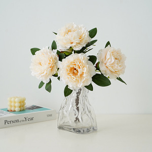 <b>Artificial</b> Peony Flowers 5 Head Silk <b>Bouquet</b> High Simulation Wedding Home Decoration - Product Image 3