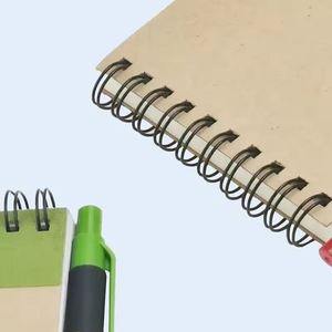Kraft Paper Spiral Pocket Notebook With Matching <b>Retractable</b> Ballpoint <b>Pen</b> Set, Elastic Band Mini Jotter Custom Logo - Product Image 4