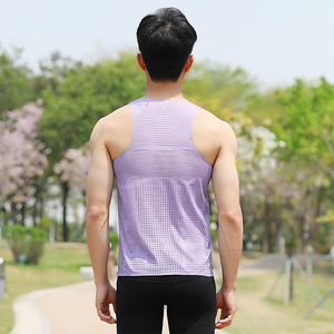 Chemises de sport sans manches pour hommes avec logo personnalisé, séchage rapide, unies, pour la course à pied, l'entraînement, la musculation, le sport - Product Image 2