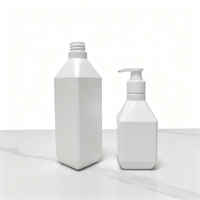 Flacon pompe carré mat en PEHD 250 ml blanc vide pour shampoing, soins de la peau, gel douche – Vente en gros, emballage personnalisé avec logo