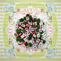 Tuiles de Mahjong américaines en acrylique de qualité supérieure à motif animalier, tuiles de Mahjong personnalisées à motif animalier et tapis de Mahjong en tissu