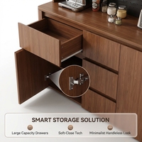 Meuble mural moderne et minimaliste en bois massif de palissandre pour 10 bouteilles et 4 verres à pied – Robuste et durable