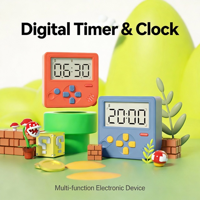 Desk LCD Electronic Mini Digital Magnetic Kitchen Cooking Countdown Timer with ABS Material AAA Battery Countdown
