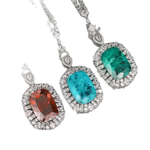 Collier Pendentif Élégant en Cuivre Écologique à Finition Lisse avec Zircon Cubique Sertie en Bezel pour Anniversaire de Mariage - Product Image 2