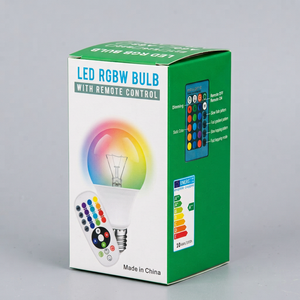 Ampoule LED RGBW 9W A60 avec télécommande RGB, variateur d'intensité, changement de couleur, AC 85-265V, matériau plastique, CRI 90 Ra90 pour usage domestique - Product Image 1