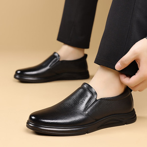 Zapatos Casuales de Cuero de Vaca de Primera Calidad, Sin Cordones, Tacón Bajo, Suela Suave, Mocasines Modernos para Adultos, Color Sólido, Grosor Estándar - Product Image 3