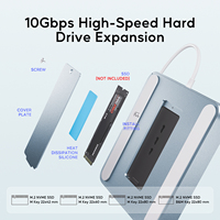 PULWTOP HUB USB C para iMac de 24 Pulgadas 2021/2023/2024, HUB iMac con USB C/A 10Gbps, SD/TF, Compatible con Expansión de SSD M.2 (NO Incluido)