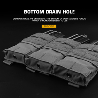 WOSPORT MOLLE Double Usage 5.56 Pochette Triple Mag Avec Trou De Vidange Inférieur Pour Porte-Plaque Accessoires De Chasse
